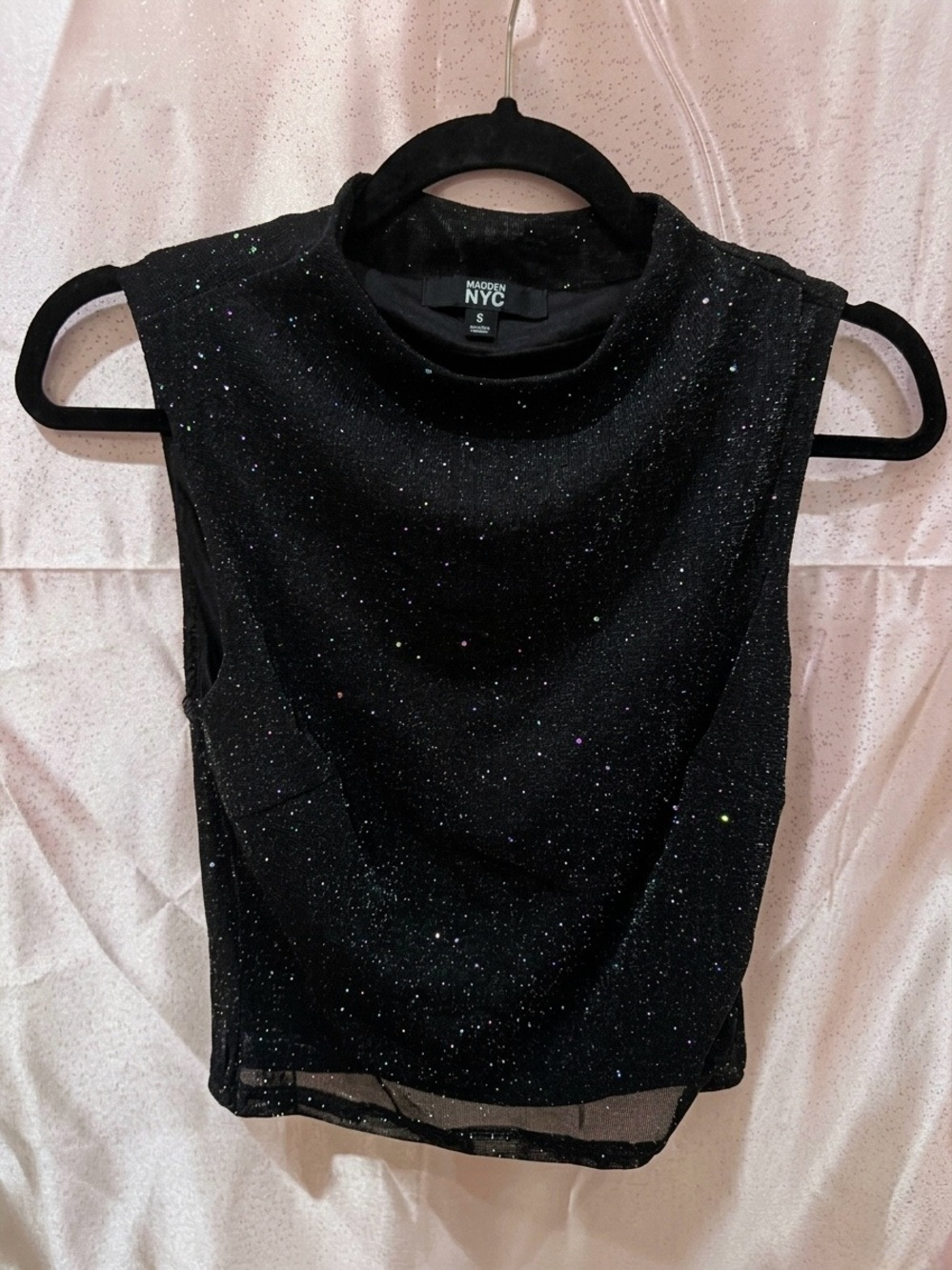Madden NYC Sparkly Mock Neck Top